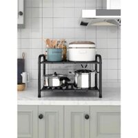 (kệ tiện ích) Kệ Gầm Bếp Để Xoong Nồi Chảo Dưới Gầm Bồn Rửa, Kệ Để Đồ Nhà Bếp Đa Năng Tiện Lợi Khung Inox 2 lớp