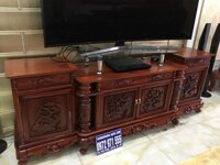 Kệ tivi cột nho gỗ hương đỏ Lào