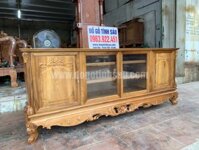 Kệ tivi gỗ gụ mặt phẳng 2m đục tay (hàng đặt cực đẹp)