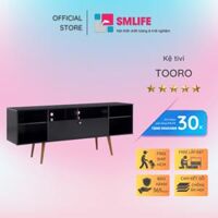 Kệ tivi gỗ hiện đại SMLIFE Tooro   Gỗ MDF dày 17mm chống ẩm  D140xR35xC55cm - Đen