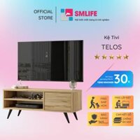 Kệ tivi gỗ hiện đại SMLIFE Telos   Gỗ MDF dày 17mm chống ẩm  D120xR30xC50cm - Vân Sồi