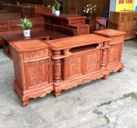 Kệ tivi gỗ hương đá 2m - cột nho đẹp