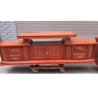 Kệ tivi gỗ hương đỏ 2m2 kiểu cổ KTV72