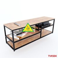 Kệ Tivi Khung Sắt Mặt Gỗ TVKS01 - Kệ Trang Trí - VĐ Smart Furrniture NỘI THẤT LẮP RÁP VIENDONGADV