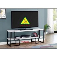 Kệ Tivi Khung Sắt Mặt Gỗ TVKS01 - Kệ Trang Trí - Nội thất lắp ráp Viendong ADV - Đen - Khung trắng