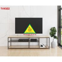 Kệ Tivi Khung Sắt Mặt Gỗ TVKS02 - Kệ Trang Trí - Nội thất lắp ráp Viendong ADV - Trắng