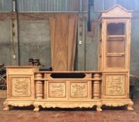 Kệ tivi lệch phải gỗ gõ KTV219