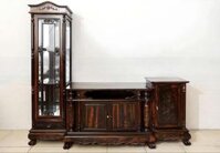 Kệ tivi lệch trái gỗ gụ KTV229