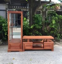 Kệ tivi lệch trái gỗ xoan đào TR15
