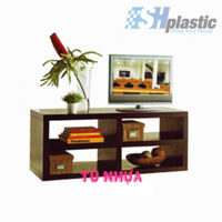Kệ tivi nhựa Đài Loan cao cấp nâu vân gỗ / SHPlastic KTV02