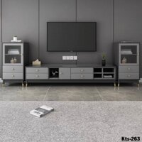 Kệ tivi sàn KTS-263 (lắp sẵn) cho phòng khách, phòng ngủ, kệ decor .Gỗ MDF lõi xanh chống ẩm nhập khẩu Thái Lan
