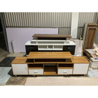 Kệ tivi thông minh gỗ mdf kéo ra 2 đầu tăng giảm kích thước, dài 1,8m kéo ra được 2,5m, loại 2 ngăn kéo 2 cánh