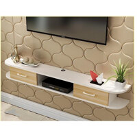 Kệ TIVI Treo Tường Có 2 Ngăn GP40 - vân gỗ -trắng