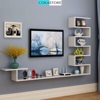 Kệ Tivi Treo Tường Hình Ziczac Cokastore Kết Cấu Âm Tường Hiện Đại, Sáng Tạo, Độc Đáo Với Nhiều Kích Thước (TV126)