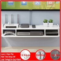 Kệ tivi treo tường không cần khoan, chất liệu gỗ nhựa cao cấp, chống nước tuyệt đối
