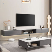 Kệ tivi treo tường thông minh 2 cánh mở gỗ mdf phủ melamin vân đá nhãn hiệu GAPI - GP303