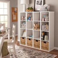 Kệ tổ ong 4 tầng kệ để sách màu trắng kệ đa năng phong cách Châu Âu Hiện Đại