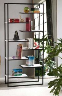 Kệ trang trí giá rẻ khung sắt sơn tĩnh điện đợt gỗ KKS02