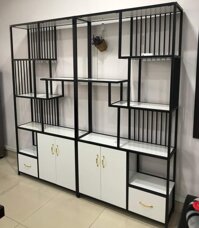 Kệ trang trí khung chân sắt mặt gỗ GHS-9226