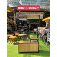 KỆ TRANG TRÍ KHUNG SẮT 1M CÓ HỘC TỦ - HÀNG THANH LÝ