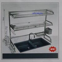 Kệ trên bồn rửa - Kệ chậu, kệ để trên chậu rửa 2 tầng inox 304 KC2THV