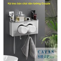 Kệ treo bàn chải Couple – kệ dán tường phòng tắm sang trọng, giá treo bàn chải và ly đánh răng GD380-HBC-Couple
