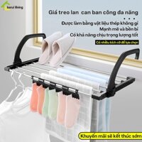 Kệ treo ban công AISHA để chậu hoa, phơi đồ đa năng, kệ treo inox để đồ chịu lực tốt, giá treo lan can ban công