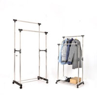 Kệ treo đồ , giàn phơi quần áo INOX 2 tầng