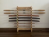 Kệ treo giá đỡ kiếm Nhật gỗ treo tường 2 3 5 6 8 tầng 003