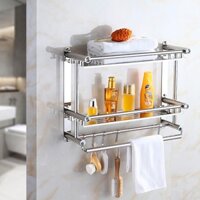 Kệ treo khăn 3 tầng inox 304 dán tường nhà tắm, kệ để đồ nhà tắm, nhà bếp