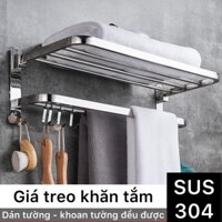 Kệ treo khăn nhà tắm inox 304 dán tường( màu tiêu chuẩn )
