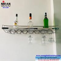 Kệ treo ly chai rượu gắn tường inox 304 Niran NR0510