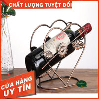 Kệ treo ly Rượu vang để bàn khung kim loại mạ vàng đồng, decor trang trí tủ - KRV18
