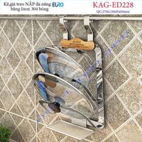Kệ treo nắp xoong nồi Euro KAG-ED228, giá treo nắp xoong nồi đa năng, máng nắp xoong nồi