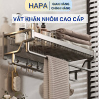 Kệ treo nhà tắm HAPA dán tường giá để khăn móc quần áo đa năng chất liệu nhôm hàng không