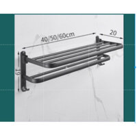 KỆ TREO NHÀ TẮM MÀU ĐEN TIỆN LỢI 2 TẦNG SIZE 60CM
