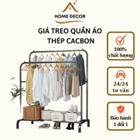 Kệ Treo Quần Áo Bằng Sắt - Giá Treo Quần Áo Kim Loại Chắc Chắn Tiện Lợi 2G-1T