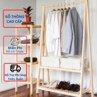 Kệ treo quần áo chữ A 2 tầng Giá treo quần áo chữ A 2 tầng Gỗ thông cao cấp nhập khẩu