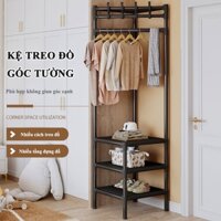 Kệ Treo Quần Áo Kết Hợp Để Giày, Giá Treo Quần Áo Giày Dép Tiện Lợi, Giá Treo Đồ Góc Tường Thiết Kế Thông Minh