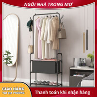 Kệ treo quần áo kết hợp kệ để giày thông minh phủ sơn tĩnh điện công năng tiện dụng khung thép chắc chắn