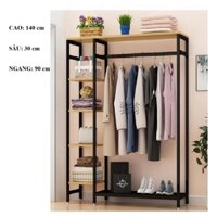 kệ treo quần áo KHUNG SẮT- kệ để đồ 2 khung QA-140