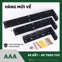 Ke treo Tivi - Ke chữ L bắt kệ TV, kệ tủ - Ke đỡ kệ tủ chữ L sơn đen tĩnh điện (23, 32, 43cm) (giá 1 cặp)