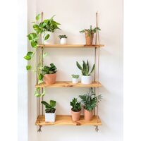 Kệ Treo Tường 3 Tầng - Kệ Trang Trí Dây Thừng Để Cây Cảnh