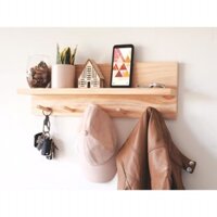 Kệ treo tường bằng gỗ cao su phủ bóng