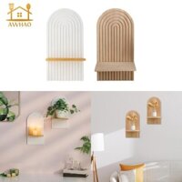 Kệ treo tường cầu vồng bằng gỗ Giá đỡ nến Boho Trang trí treo tường Kệ treo hiện đại cho phòng khách