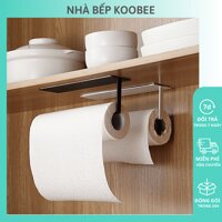 Kệ treo tường nhà bếp - Móc treo giay lau bep đa nang, cuộn giấy vệ sinh không cần khoan đục KooBee NB26 - Trắng