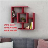 KỆ TREO TƯỜNG Ô VUÔNG KHUYẾT GÓC - GỖ TỰ NHIÊN