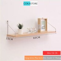 Kệ Treo Tường Thanh Ngang, Kệ Gỗ Trang Trí Treo Tường Phòng Khách (60x15) Không Cần Khoan, Kèm Phụ Kiện Shop Cokastore