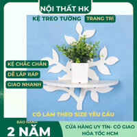 Kệ treo tường trang trí đẹp hình nhánh cây, kệ treo tường trang trí bằng gỗ màu trắng sang trọng