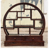 Kệ tròn kê bày đồ giả cổ gỗ hương cỡ 75x60 sâu 18cm